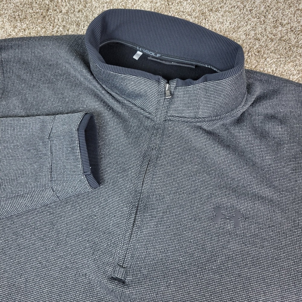 Under Armour Loose Mens 2XL Gray Performance Stretch Quarter Zip‎